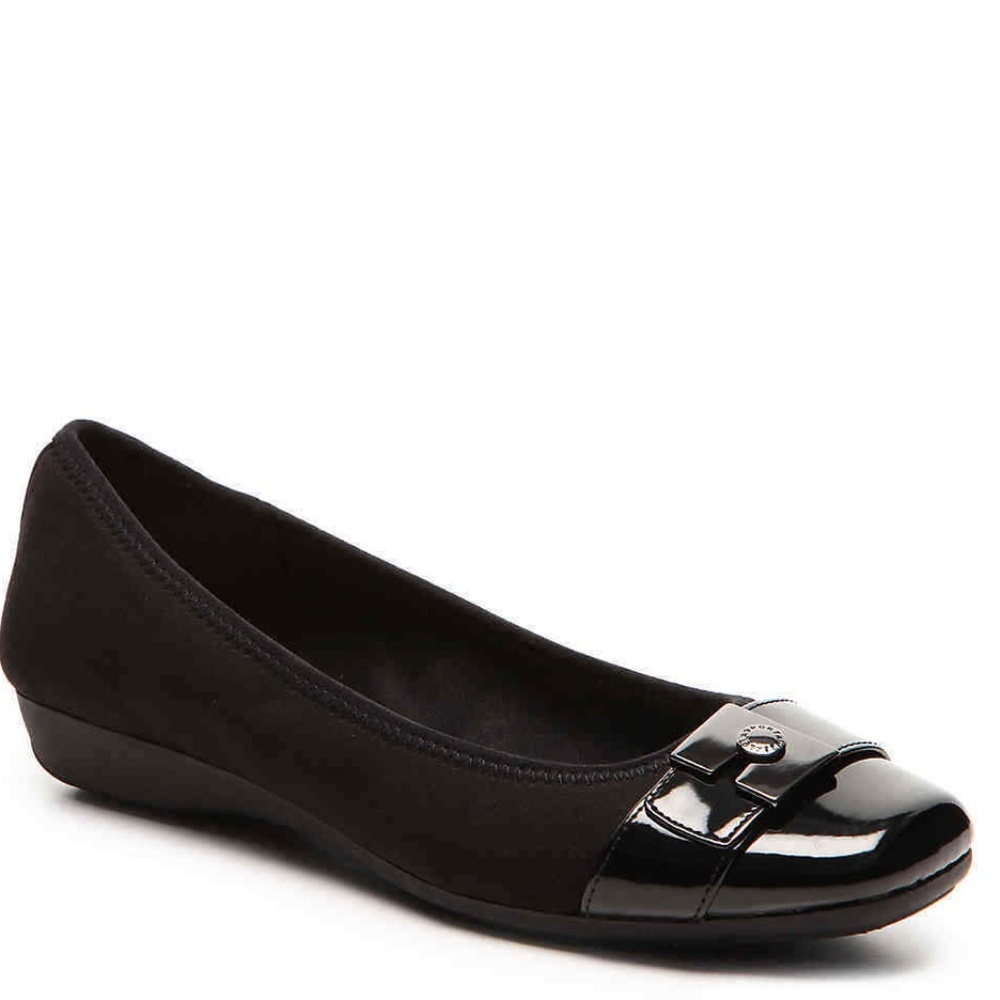 Anne Klein Sport Ursala Ballet Flat, Black 8 NEW